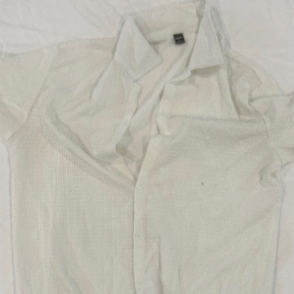 NFINITY Men's White Casual Button Down Shirt